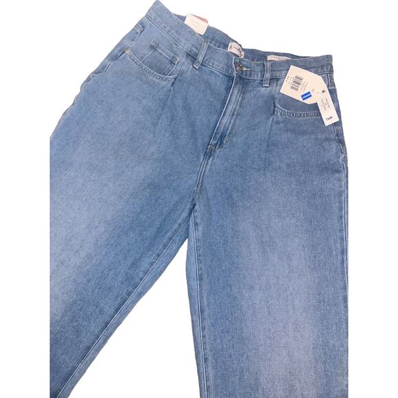 Women's Wonderly High Rise Wide Leg Light Blue Denim Jeans- Size 10R NWT Belk - Picture 3 of 10